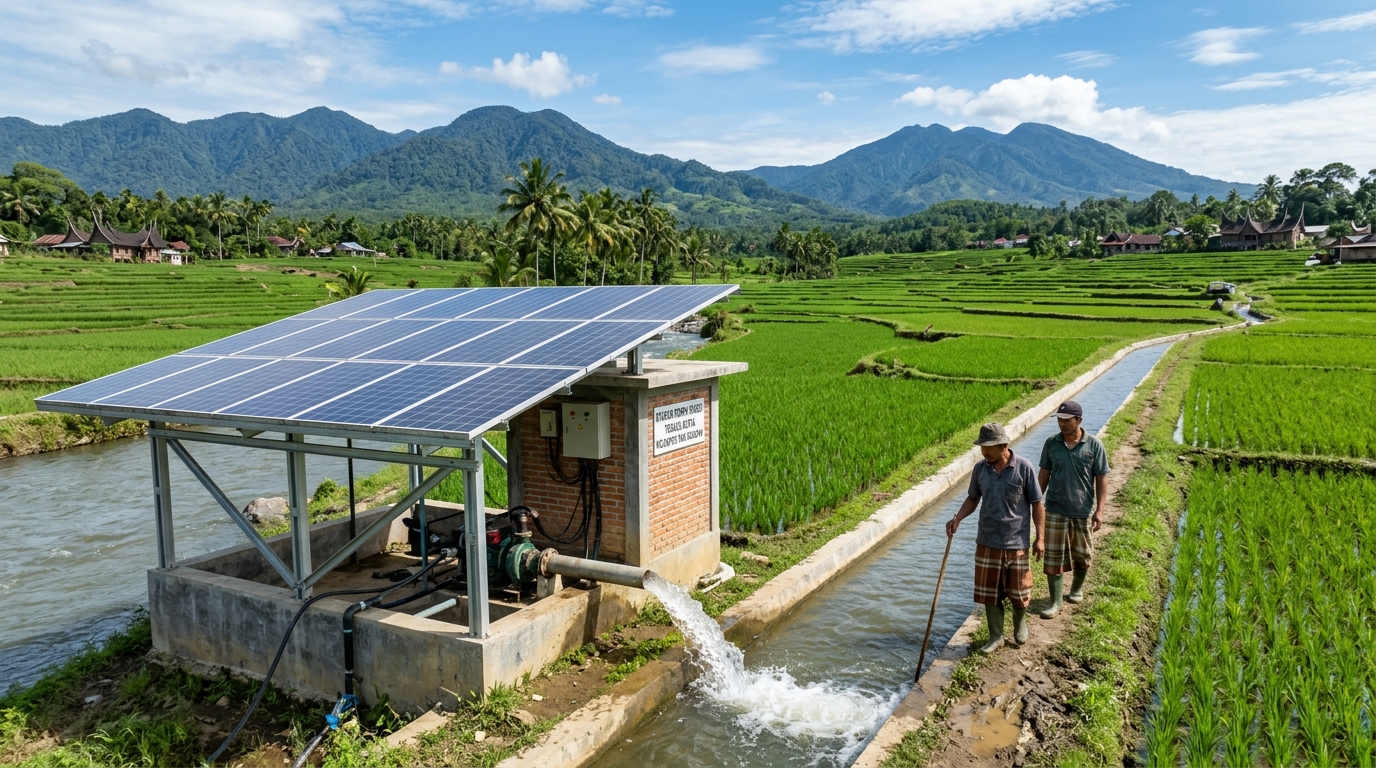 Pembangunan Sumur Bor Irigasi Tani Bertenaga Surya Sawah Selagan Raya